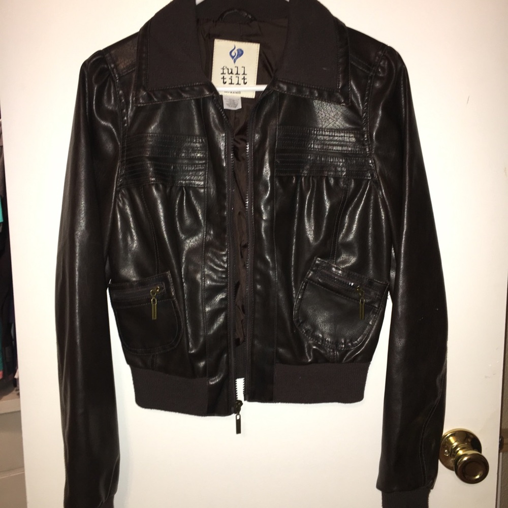 Dark brown leather jacket